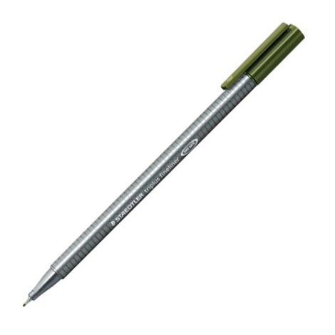 Liner, 0,3 mm, STAEDTLER "Triplus", olivově zelený