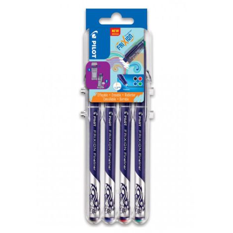 Pilot Frixion Fineliner Basic 0,45mm, sada 4 ks
