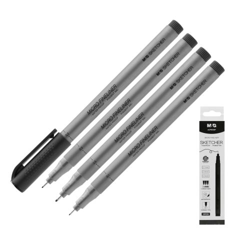Liner M&G Sketcher, sada 3 ks (0.1/0.3/0.5 mm), černý