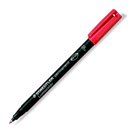 Permanentní popisovač, OHP, 0,6 mm, STAEDTLER "318 F", červený