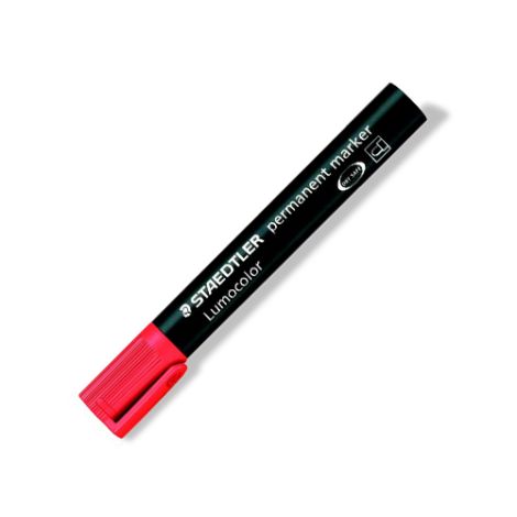 Permanentní popisovač, 2 mm, kuželový hrot, STAEDTLER "Lumocolor 352", červený