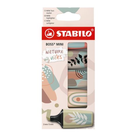 Zvýrazňovač - STABILO BOSS MINI Naturevibes - 5 ks sada - 5 různých barev