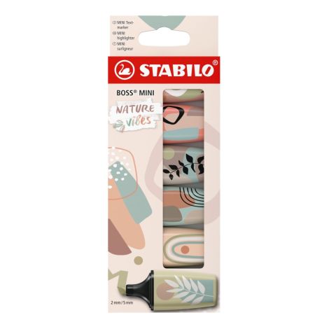 Zvýrazňovač - STABILO BOSS MINI Naturevibes - 6 ks sada - 6 různých barev