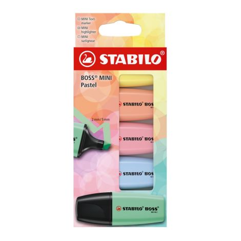 Zvýrazňovač - STABILO BOSS MINI Pastel - 5 ks sada - 5 různých barev