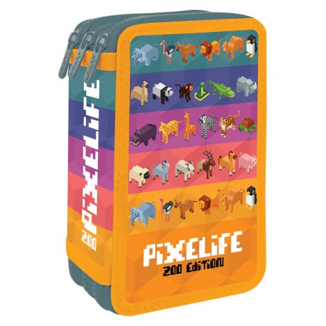 Penál prázdný - 3 patrový JUNIOR S8 - Pixelife Zoo Edition