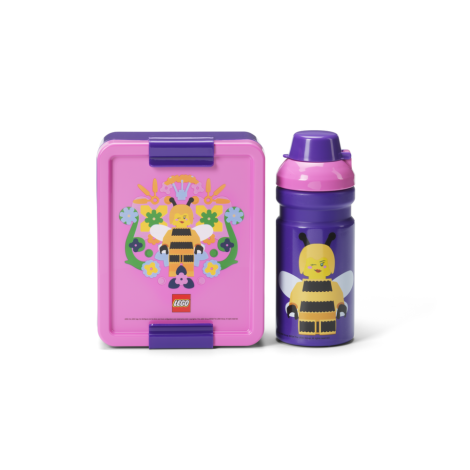 LEGO Bee svačinový set (láhev a box) - fialová