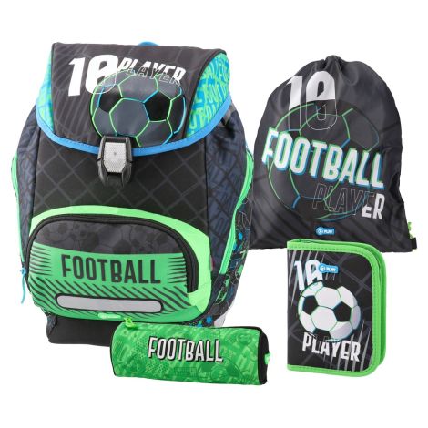 Školní batoh Logic set 4v1 - Neon Football