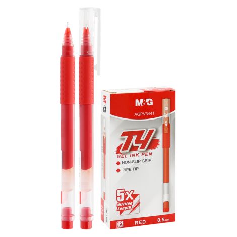 Pero gelové M&G T4 (0,5 mm) - velkoobjemová červená náplň (délka zápisu cca 2000 m)