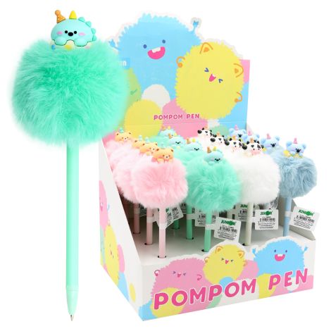 Pero gelové JUNIOR PomPom 0,7 mm, modrá náplň (mix barev)