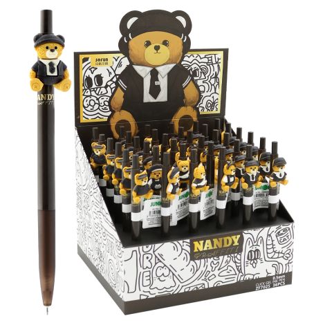 Pero gelové JUNIOR Nandy Bear 0,5 mm, modrá náplň (mix designů)