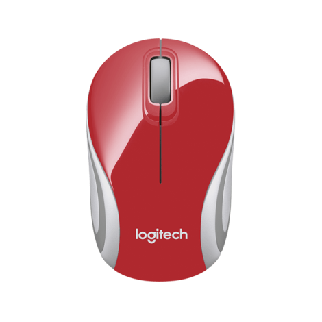 Logitech Mini M187/Cestovní/Optická/Bezdrátová USB/Červená 910-002732
