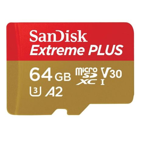 SanDisk Extreme PLUS/micro SDXC/64GB/UHS-I U3 / Class 10/+ Adaptér SDSQXBU-064G-GN6MA