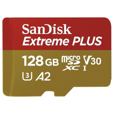 SanDisk Extreme PLUS/micro SDXC/128GB/200MBps/UHS-I U3/Class 10/+ Adaptér SDSQXBD-128G-GN6MA
