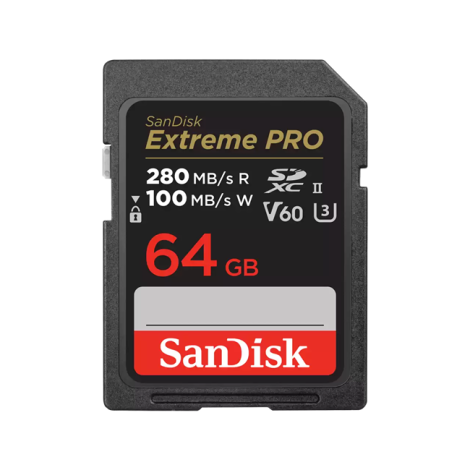 SanDisk Extreme PRO 64GB 280MB/s V60 UHS-II SDSDXEP-064G-GN4IN