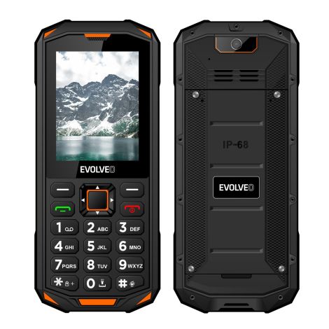 EVOLVEO StrongPhone X5, vodotesný odolný Dual SIM telefón, čierno-oranžová SGP-X5-B
