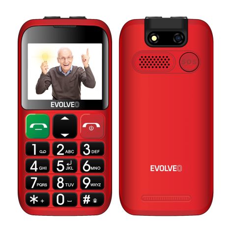 EVOLVEO EasyPhone ET, mobilný telefón pre seniorov s nabíjacím stojanom, červená EP-851-ETR