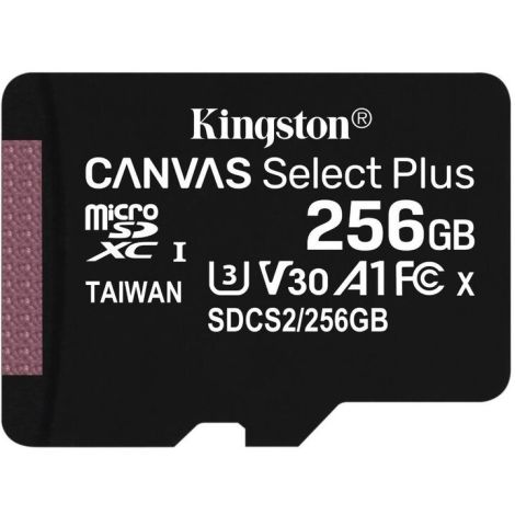 Kingston CANVAS SELECT PLUS/micro SDXC/256GB/UHS-I U3 / Class 10 SDCS2/256GBSP