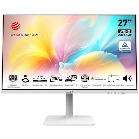 MSI Modern/MD272QXPW/27"/IPS/QHD/100Hz/1ms/White/3R Modern MD272QXPW