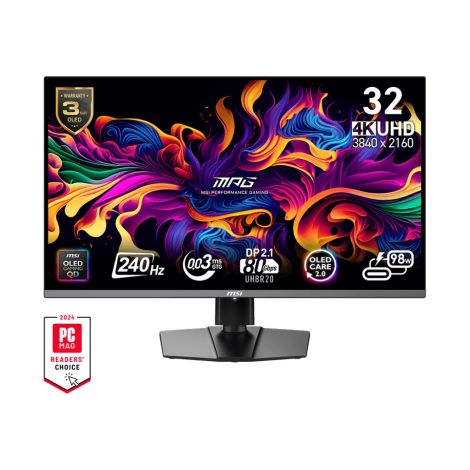 MSI MPG/322URX/31,5/QD-OLED/4K UHD/240Hz/0,03ms/Black/3R MPG 322URX QD-OLED