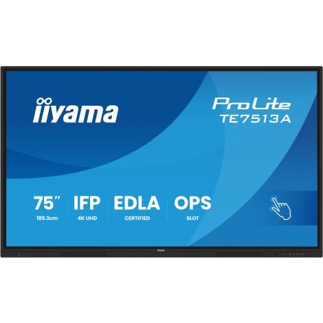 75" iiyama TE7513A-B1AG: IPS, 4K, 40P, EDLÁ TE7513A-B1AG