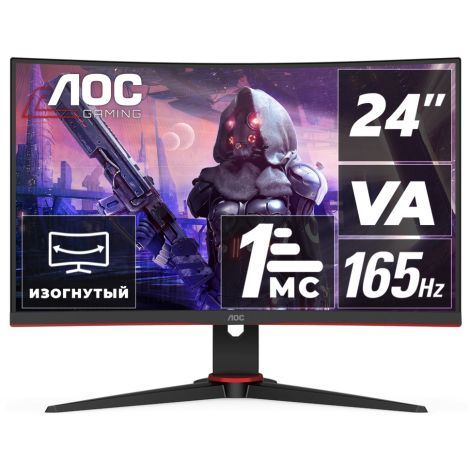 AOC/C24G2AE/23,6"/VA/FHD/165Hz/1ms/Blck-Red/3R C24G2AE/BK