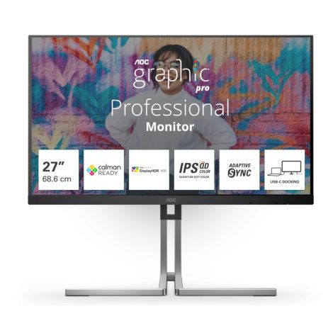 AOC/Q27U3CV/27"/IPS/QHD/75Hz/4ms/Blck-Slvr/3R Q27U3CV