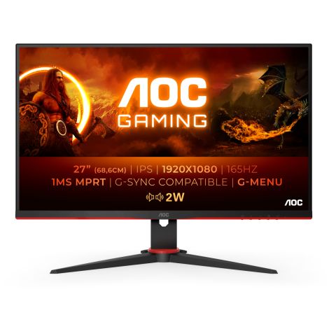 AOC Gaming/27G2SPAE/27"/IPS/FHD/165Hz/1ms/Blck-Red/3R 27G2SPAE/BK