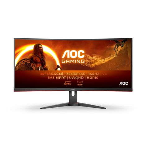 AOC/CU34G2XE-BK/34"/VA/3440x1440/144Hz/1ms/Blck-Red/3R CU34G2XE/BK