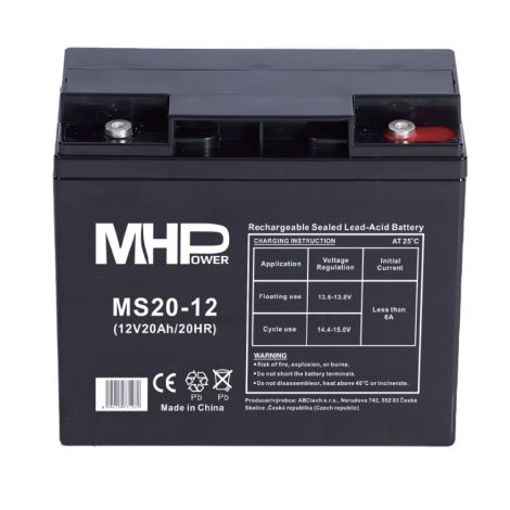 MHPower MS20-12 olovený akumulátor AGM 12V/20Ah T5 MS20-12
