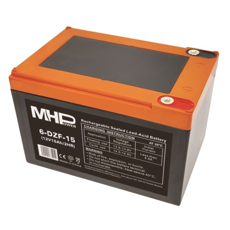 MHPower 6-DZF-15 Trakčná gélová batéria 12V/15Ah, Terminál D1 - M5, Deep Cycle 6-DZF-15