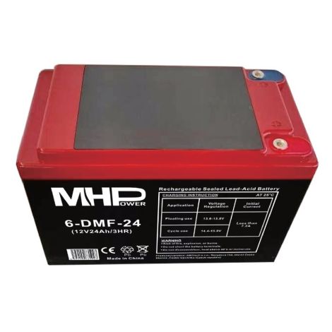 MHPower 6-DMF-24 Trakčná gélová batéria 12V/24Ah, Terminál D2 - M5, Deep Cycle 6-DMF-24