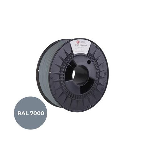 Tlačová struna (filament) C-TECH PREMIUM LINE, PLA, veverčie šedá, RAL7000, 1,75mm, 1kg 3DF-P-PLA1.75-7000