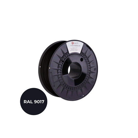 Filament C-TECH PREMIUM LINE, TPU 90A, flexibilný, dopravná čierna, RAL9017, 1,75mm, 1kg 3DF-P-TPU90A-1.75-90