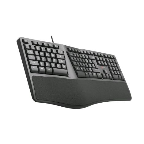 Klávesnica C-TECH KB-113E USB, ERGO, čierna, CZ/ SK KB-113E