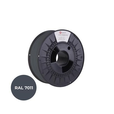 Tlačová struna (filament) C-TECH PREMIUM LINE, PETG, oceľová šedá, RAL7011, 1,75mm, 1kg 3DF-P-PETG1.75-7011