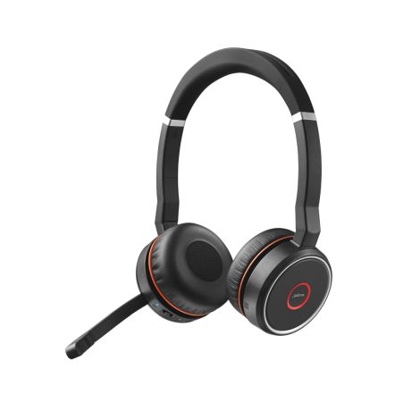 Jabra Evolve 75 SE/Stereo/ANC/BT/Bezdrať/MS/Stand/Čierna-červená 7599-842-199