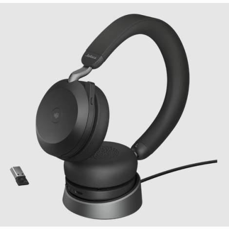 Jabra Evolve2 75/Stereo/ANC/USB-C/BT/Bezdrať/MS/Stand/Čierna 27599-999-889
