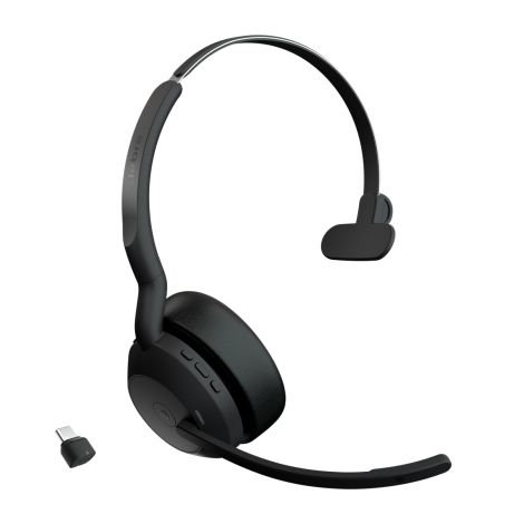 Jabra Evolve2 55/Mono/ANC/USB-C/BT-USB/Bezdrôt/MS/Čierna 25599-899-899