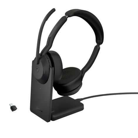 Jabra Evolve2 55/Stereo/ANC/USB-C/BT-USB/Bezdrôt/MS/Stand/Čierna 25599-999-889