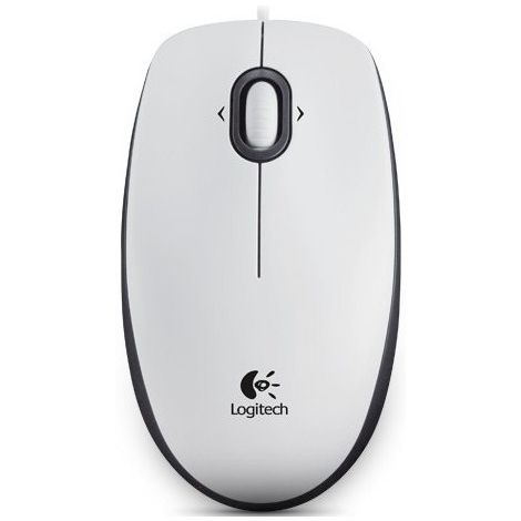 Logitech B100/Kancelárska/Optická/800 DPI/Drôtová USB/Biela 910-003360