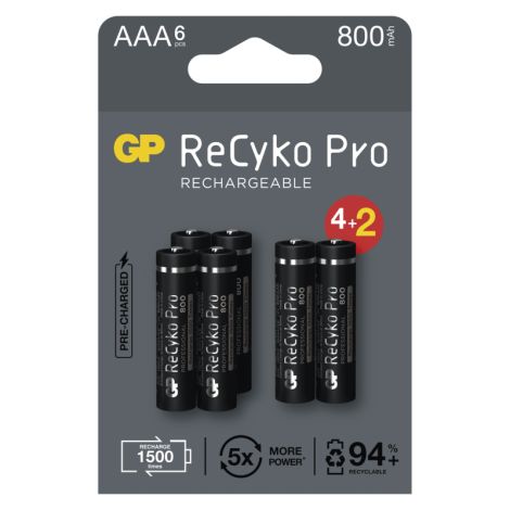 GP nabíjecí baterie ReCyko Pro AAA (HR03) 4 + 2 PP 1033126080