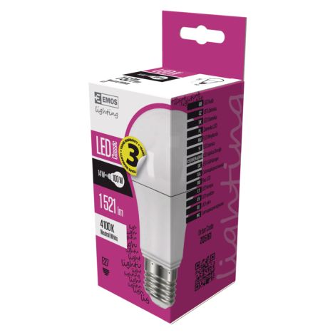 EMOS LED ŽIAROVKA CLASSIC A60 14W(100W) 1521lm E27 NW 1525733403