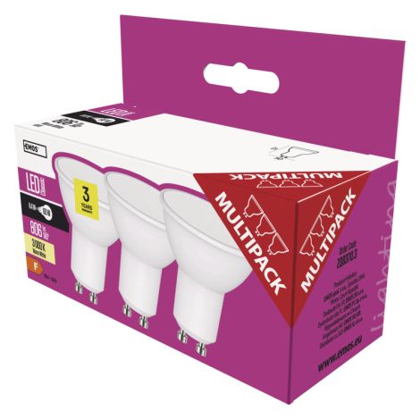 EMOS LED CLS MR16 9W (60W) 806lm GU10 WW 3PC 1525730216
