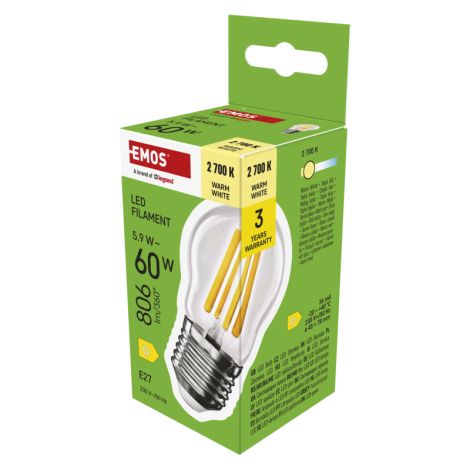 EMOS LED FLM MINI GL 5,9 W (60 W) 806lm E27 WW 1525743211