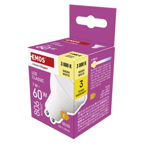 LED CLS MR16 7W(60W) 806 lm GU10 WW 1525730225