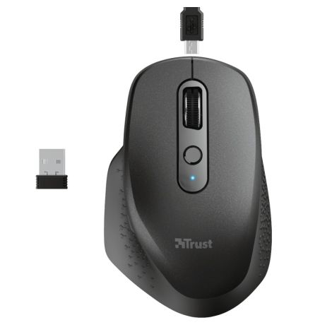 TRUST OZAA/Ergonomická/Optická/Pre pravákov/2 400 DPI/Bezdrôtová USB/Čierna 23812
