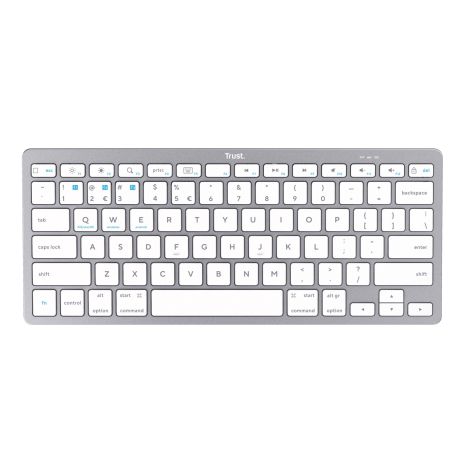 TRUST BASICS/Bezdrôtová Bluetooth/US layout/Strieborná 24651