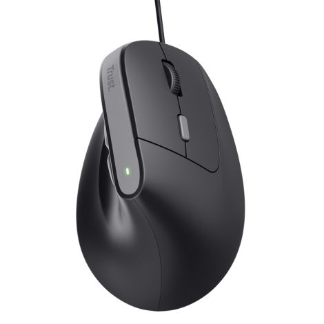 Trust Bayo II/Vertikálna/Optická/Pre pravákov/2 400 DPI/Drôtová USB/Čierna 25144