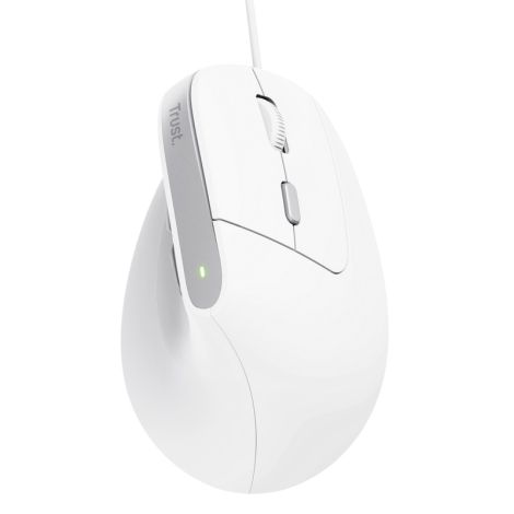 Trust Bayo II/Vertikálna/Optická/Pre pravákov/2 400 DPI/Drôtová USB/Biela 25397