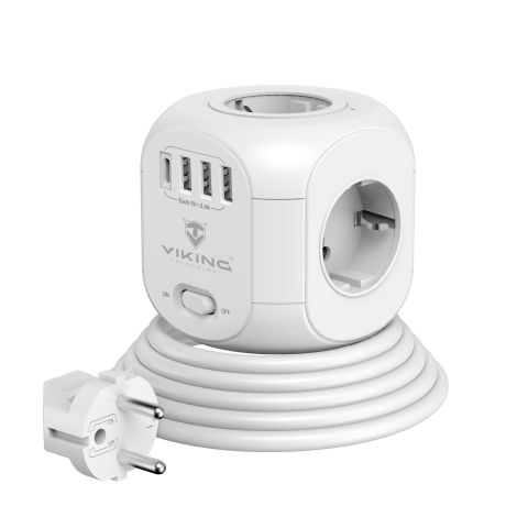 Sieťový adaptér Viking AC Cube, rozbočovač, 8 výstupov VACCUBE